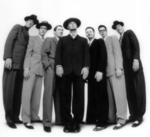 Big Bad Voodoo Daddy performing live music at Dosey Doe in The Woodlands