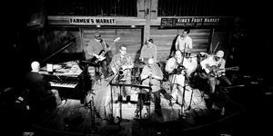 Joe Burlison's "St Patrick's Day" Uptown Jazz Band performing live music at Dosey Doe in The Woodlands